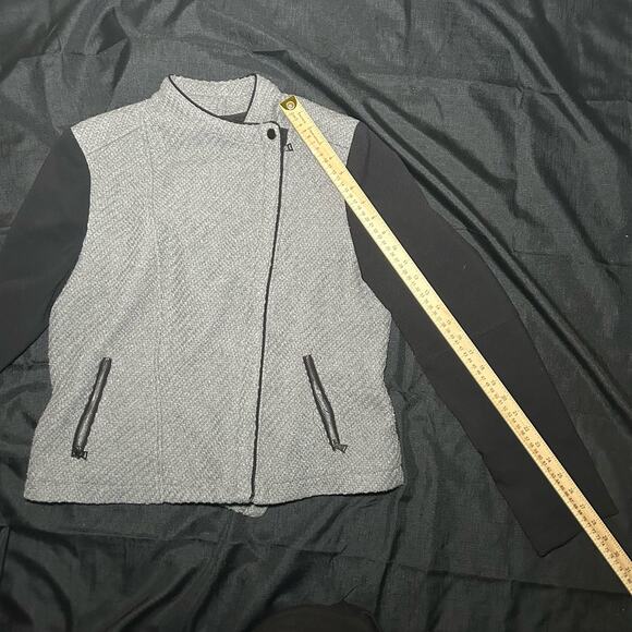 Banana Republic Colorblock Zip Up Jacket Size Large Gray Black Wool Blend - Picture 7 of 10